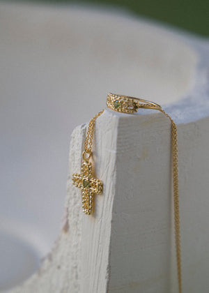 Ring in silver-gilt and periodt Jeanne