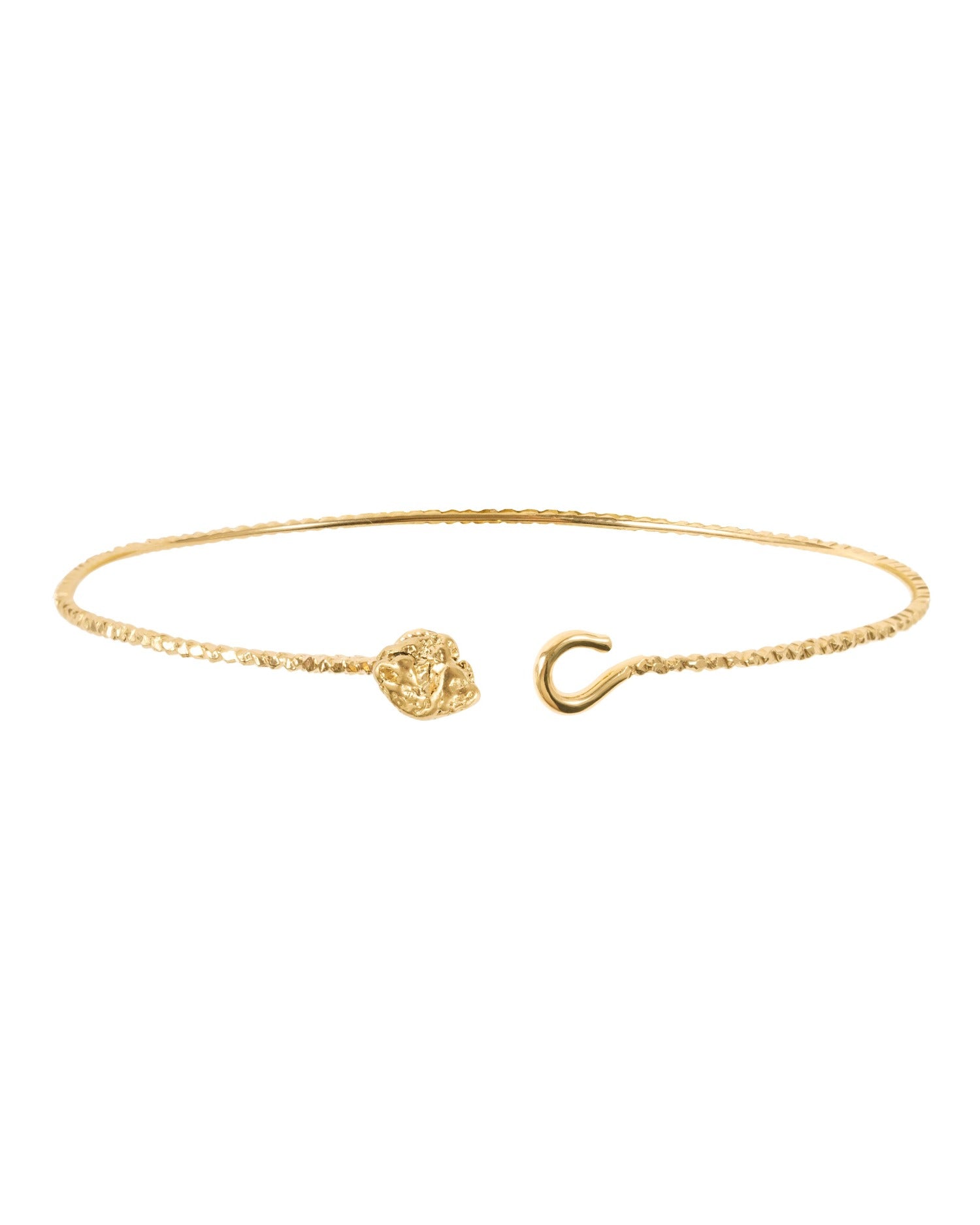 Bangle gold nugget bracelet
