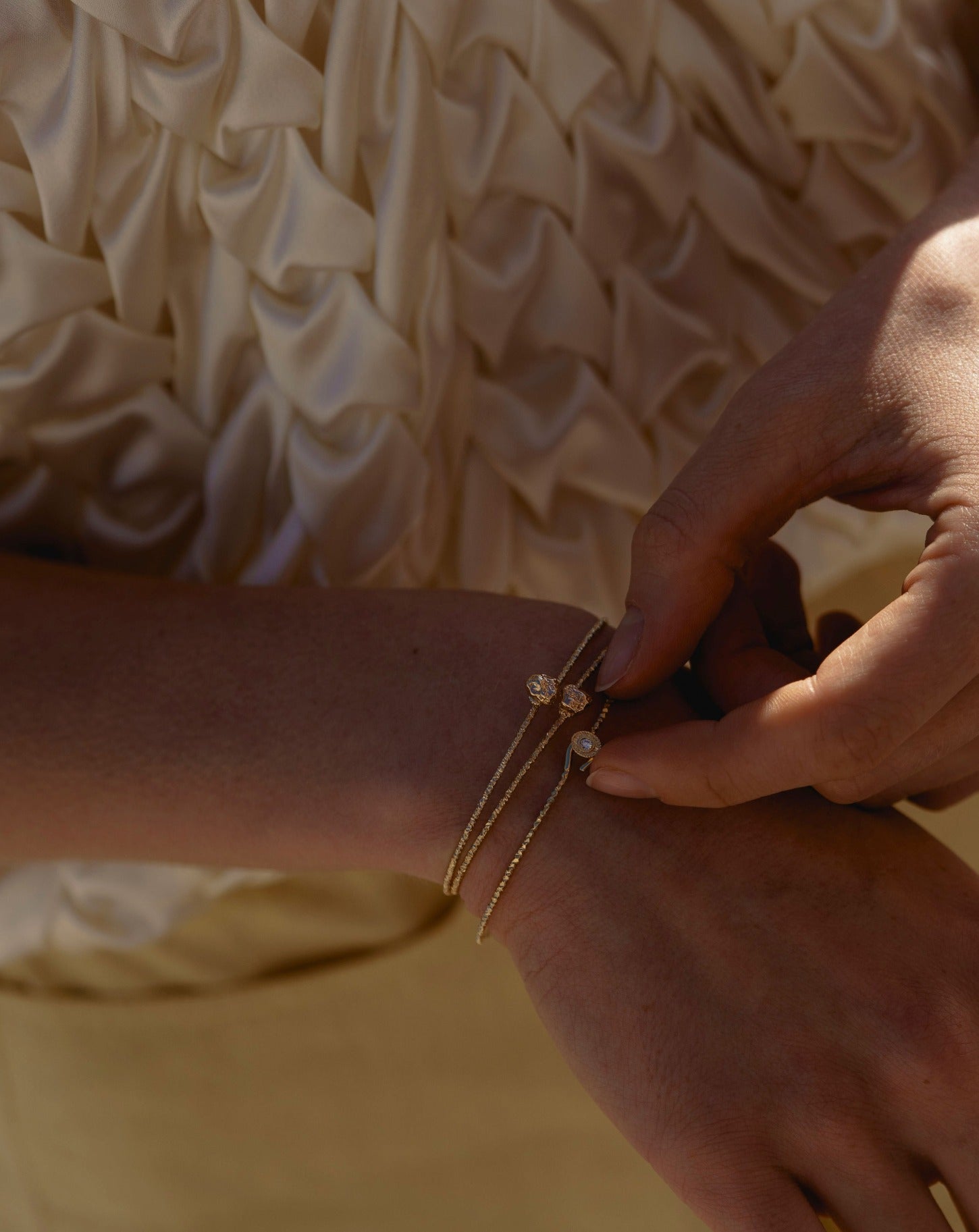 Bangle gold nugget bracelet