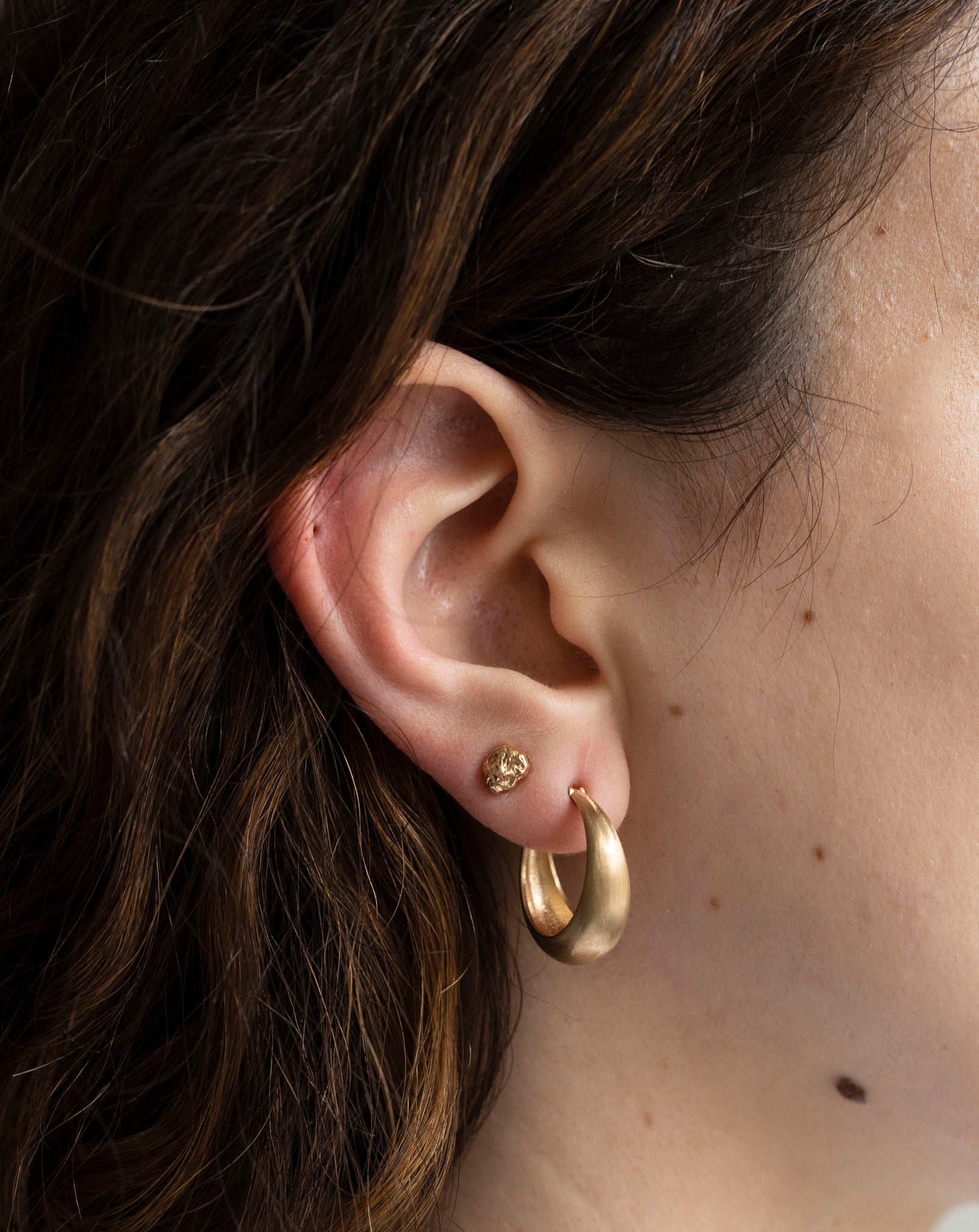 Gold nugget studs