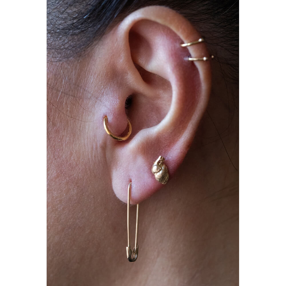 Safety pin single earring