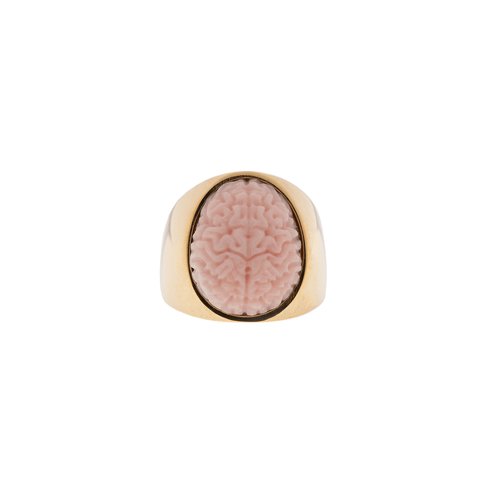 Pink opal brain ring