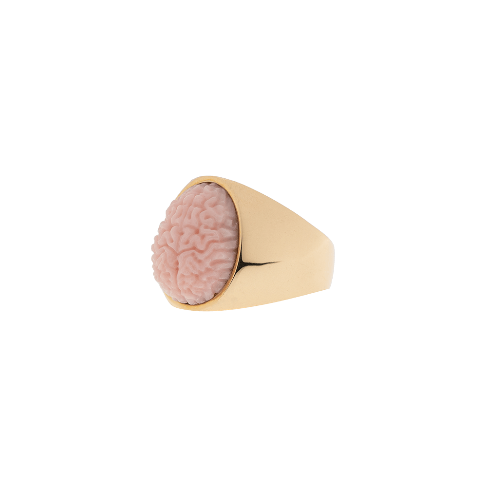 Pink opal brain ring